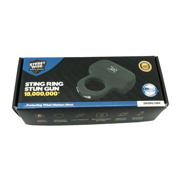 Sting Ring 18,000,000 Stun Gun BLACK for Personal Defense