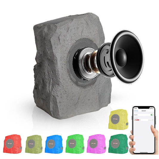 5Core Outdoor Wireless Bluetooth Rock Waterproof TWS Speaker GRAY - Inside The Bars