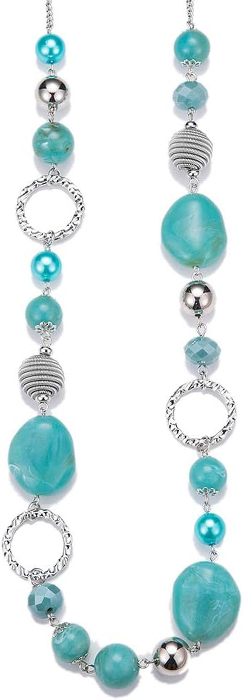 Pearl & Club Long Beaded Necklaces for Women - Fashion Jewelry Sweater Chain Gifts