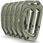 5Pcs Plastic Tactical Carabiners Fast Spring Hard Hook Buckle D - Clip For Molle Webbing Accessories Backpack/Vest/Belt - Inside The Bars