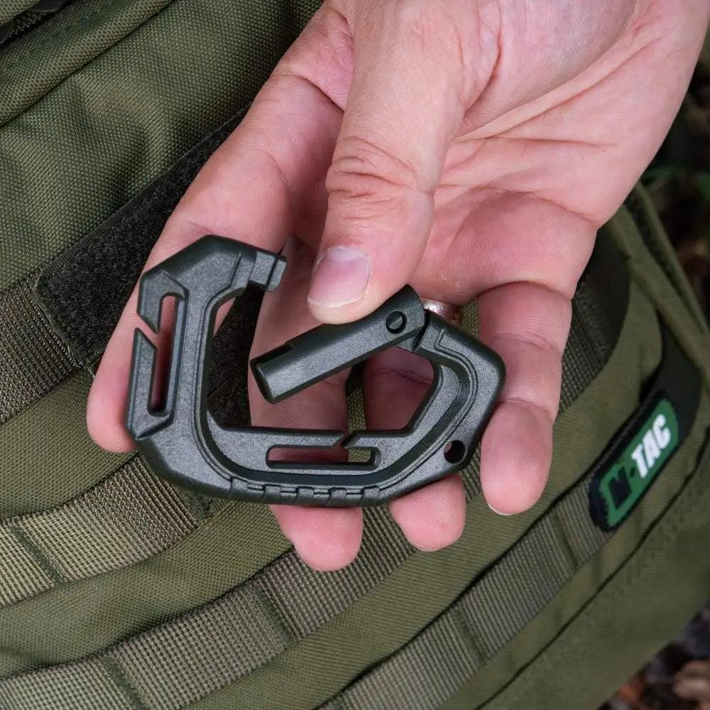 5Pcs Plastic Tactical Carabiners Fast Spring Hard Hook Buckle D - Clip For Molle Webbing Accessories Backpack/Vest/Belt - Inside The Bars