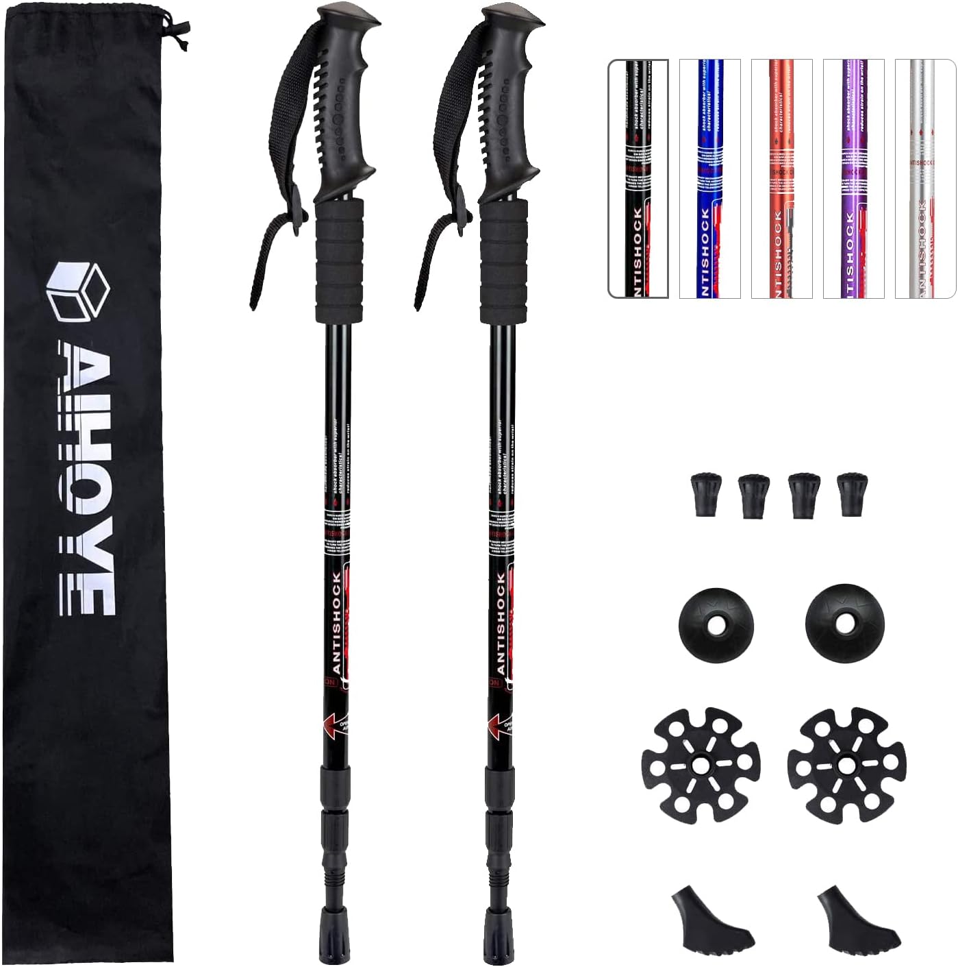 Aihoye Collapsible Hiking Trekking Poles - 2 Pack, Lightweight