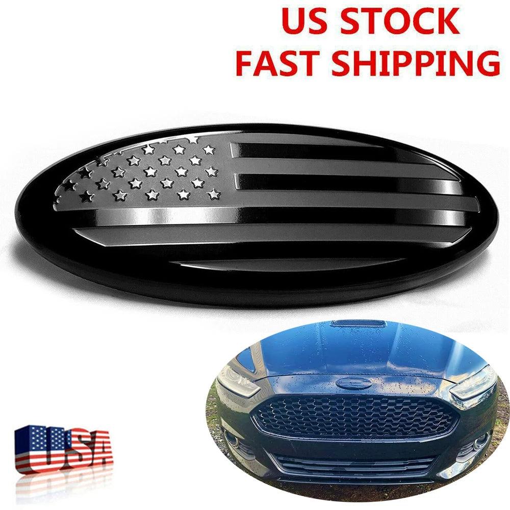 7 - Inch Oval US Flag Emblem Badge for Ford F150 F250 Front Grill and Tailgate - Inside The Bars