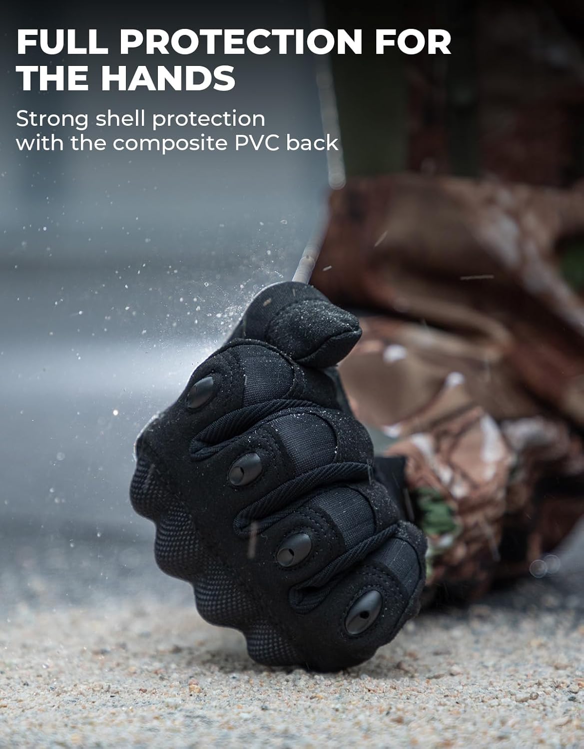 KEMIMOTO Men's Tactical Gloves - Touchscreen Motorcycle Gloves with Hard Shell and Palm Padding for Sports, Airsoft, Paintball, Hunting, Hiking, and Climbing