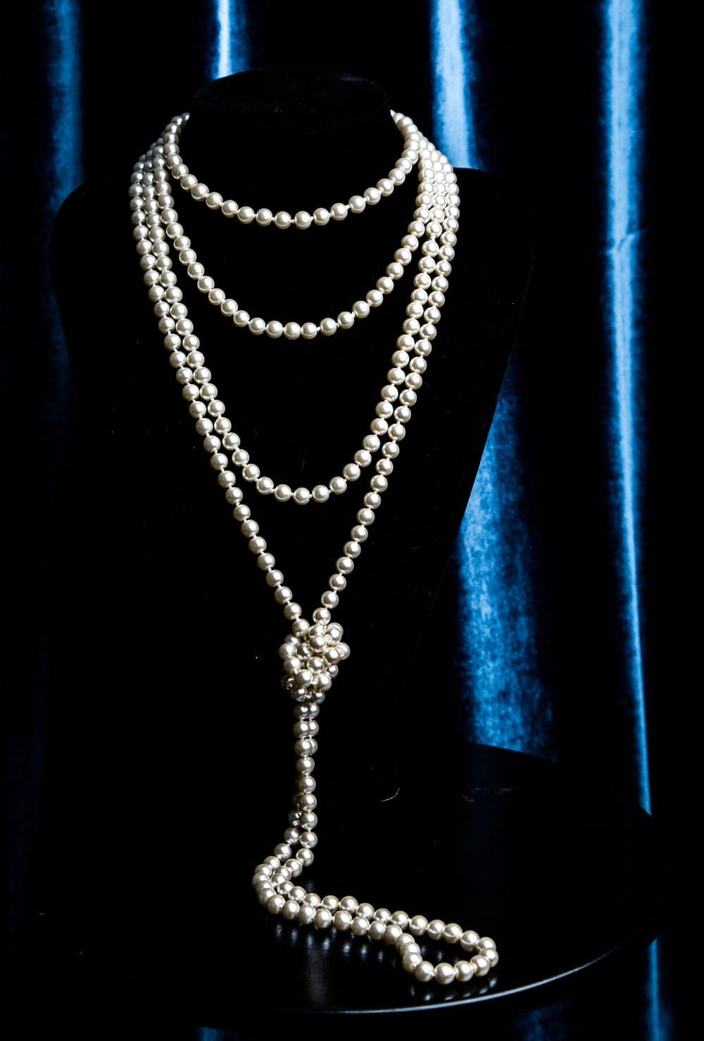 Cizoe 1920s-Inspired Faux Pearl Necklace - Vintage Cream Long Jewelry for Women