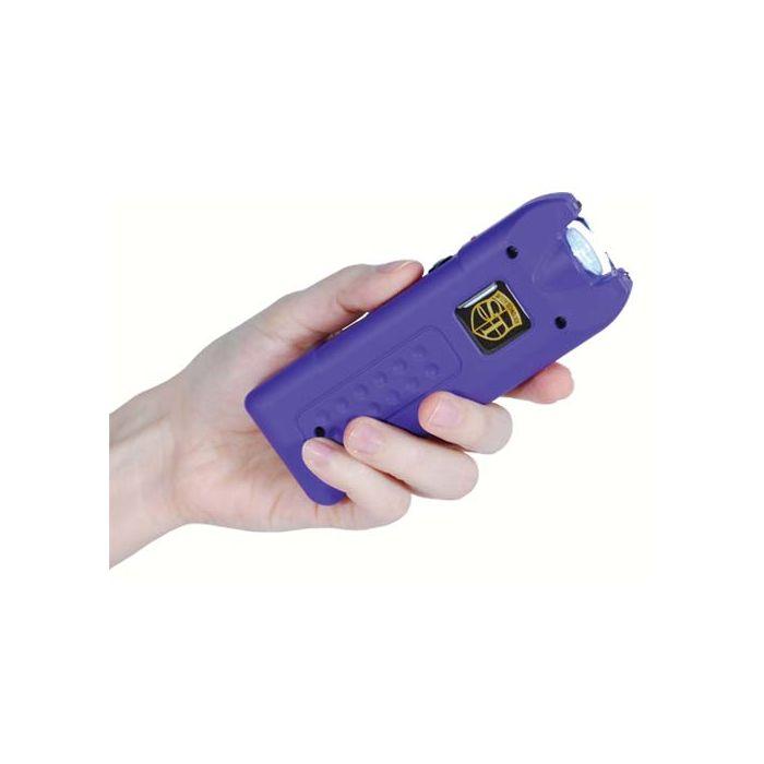 80 Million Volt MultiGuard Stun Gun with Siren and LED Flashlight - Rechargeable Purple Self - Defense Tool - Inside The Bars