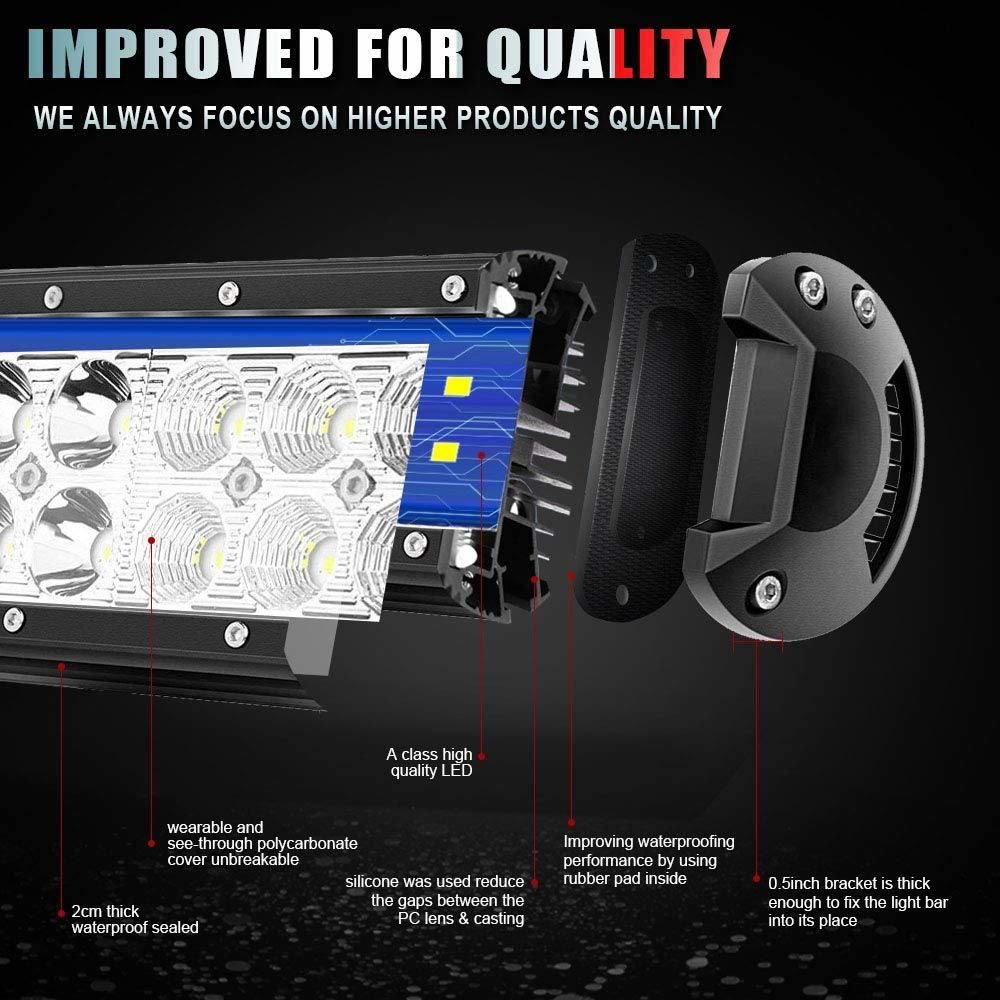 9 Inch Led Light Bar 54W Led Work Light For Offroad Use - Inside The Bars