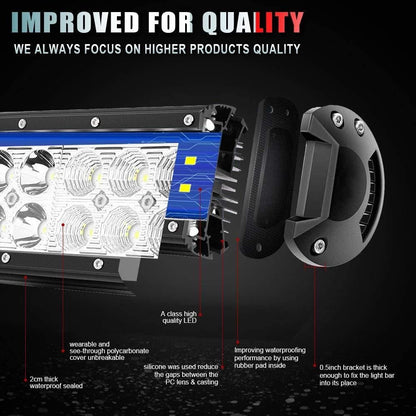 9 Inch Led Light Bar 54W Led Work Light For Offroad Use - Inside The Bars