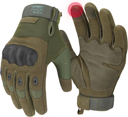 KEMIMOTO Men's Tactical Gloves - Touchscreen Motorcycle Gloves with Hard Shell and Palm Padding for Sports, Airsoft, Paintball, Hunting, Hiking, and Climbing