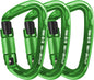 25kN Auto-Locking D-Shaped Carabiner Clips - Heavy Duty Large Locking Carabiners for Rock and Ice Climbing, Rappelling, Rescue, and Swinging Activities