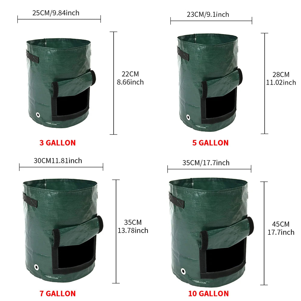 Potato Grow Container Bag DIY Planter PE Fabrics D30 Tools