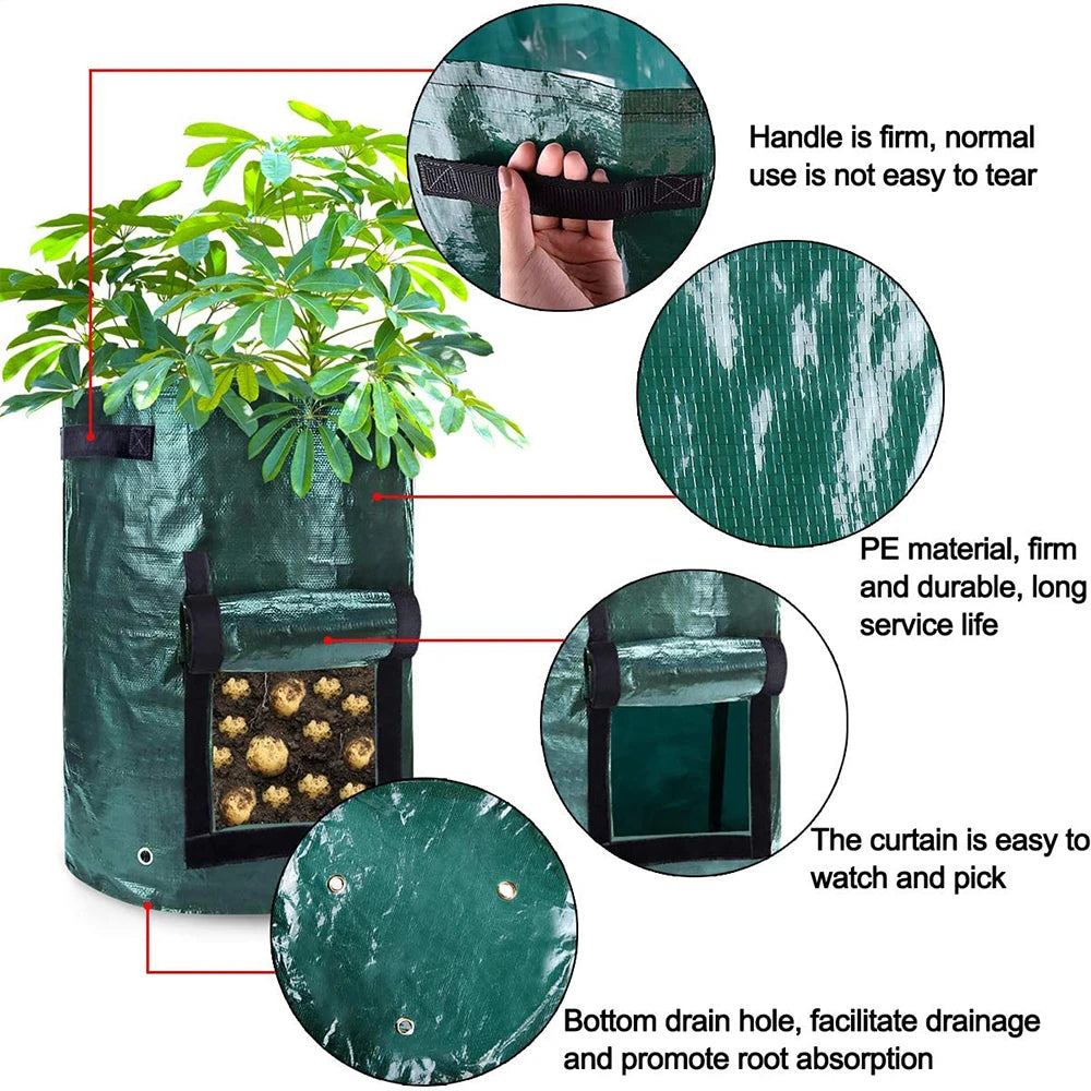 Potato Grow Container Bag DIY Planter PE Fabrics D30 Tools