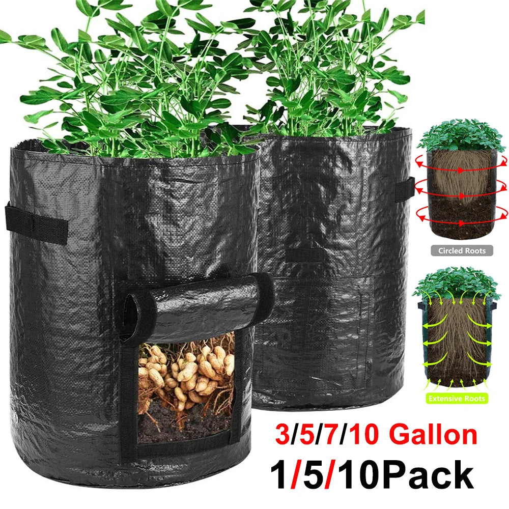 Potato Grow Container Bag DIY Planter PE Fabrics D30 Tools