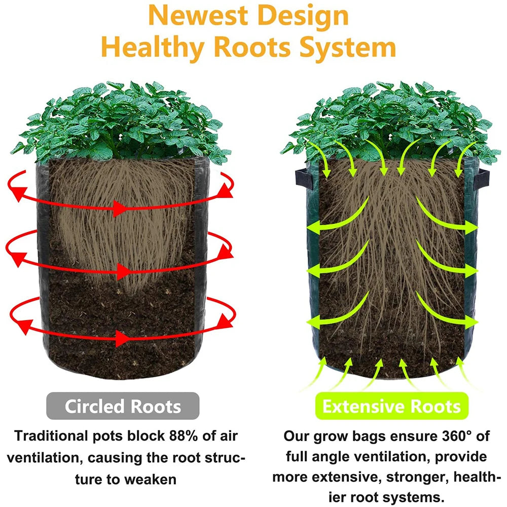 Potato Grow Container Bag DIY Planter PE Fabrics D30 Tools