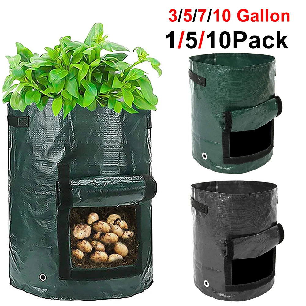 Potato Grow Container Bag DIY Planter PE Fabrics D30 Tools