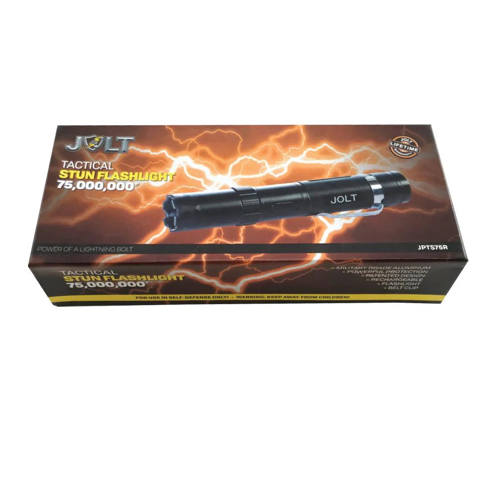 JOLT Tactical 75000000 Volt Stun Flashlight Military Grade Rechargeable Self Defense Tool