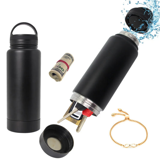 Stainless Steel Hidden Water Bottle Tumbler with Secret Compartment
