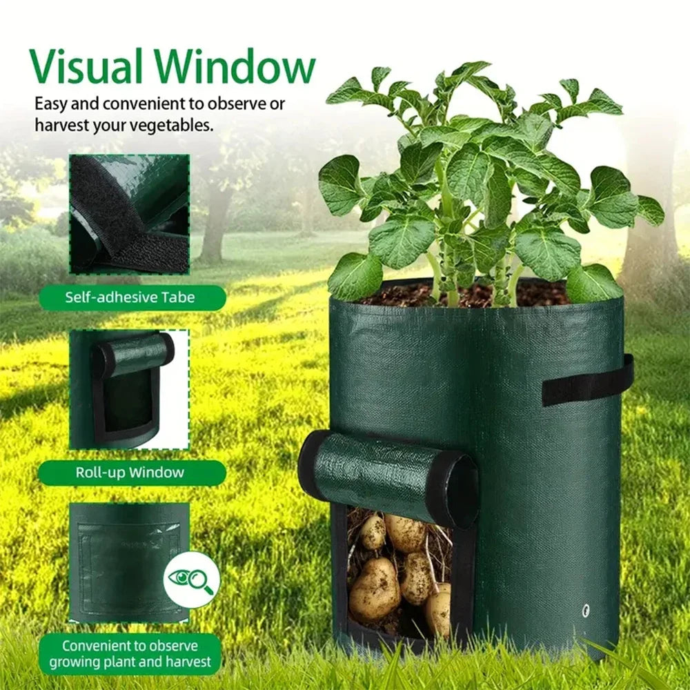 5PCs Garden Supplies Vegetable Plant Grow Bag Thicken PE Cloth