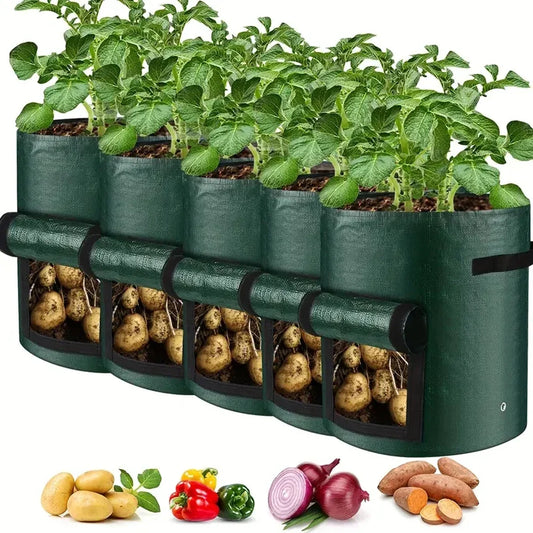 5PCs Garden Supplies Vegetable Plant Grow Bag Thicken PE Cloth