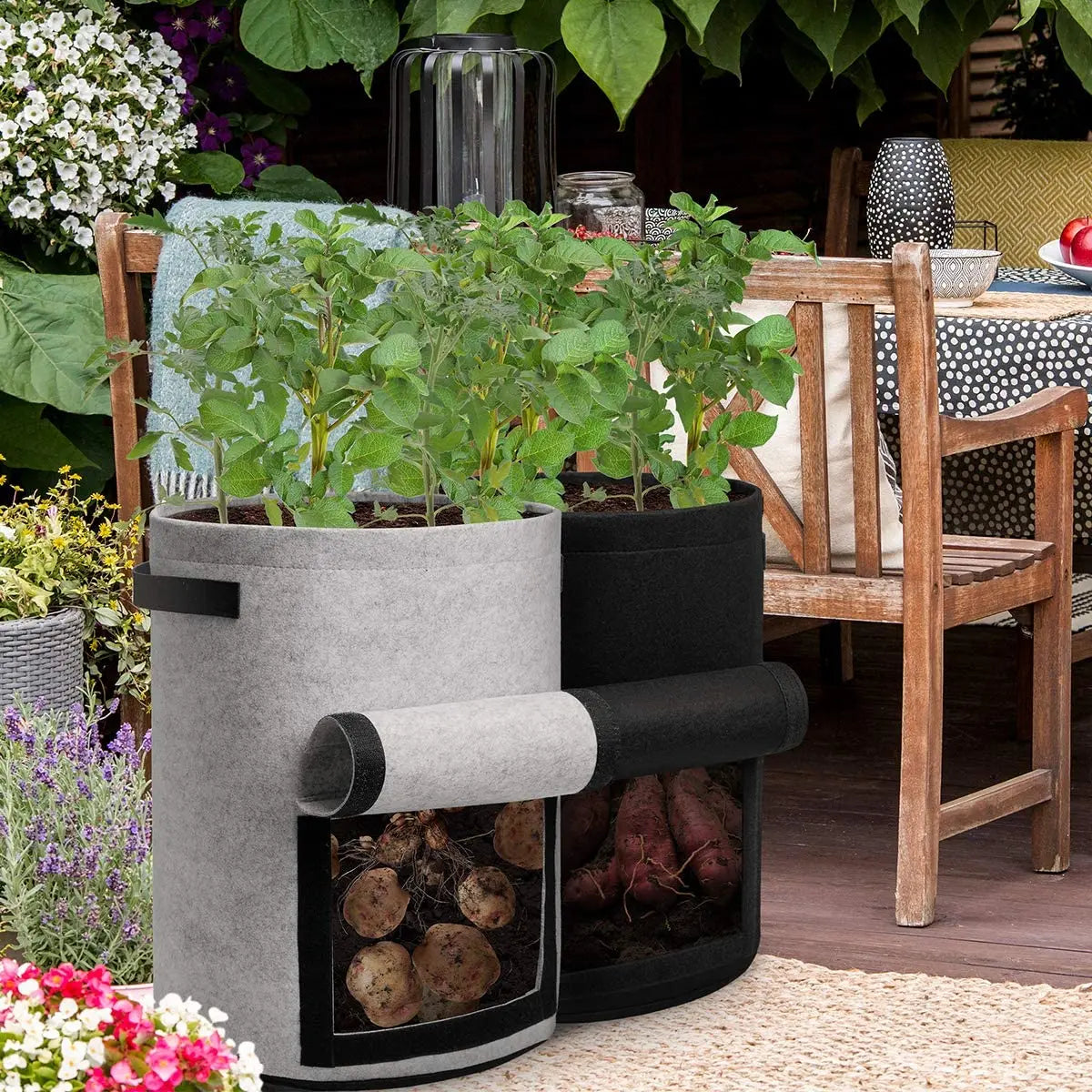 3 Size Felt Plant Grow Bags Nonwoven Fabric Vegetable Pots