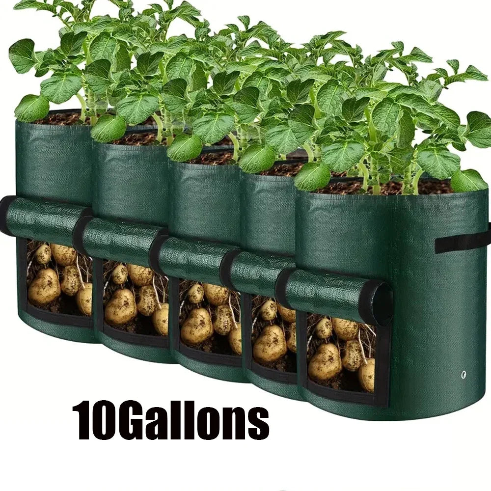 5PCs Garden Supplies Vegetable Plant Grow Bag Thicken PE Cloth