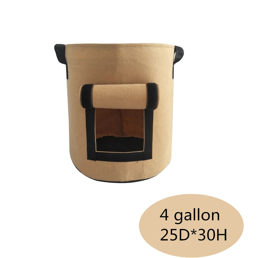 3 Size Felt Plant Grow Bags Nonwoven Fabric Vegetable Pots