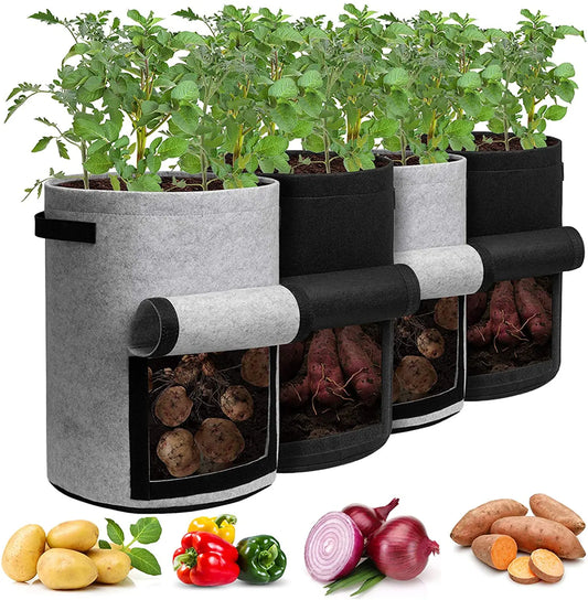3 Size Felt Plant Grow Bags Nonwoven Fabric Vegetable Pots