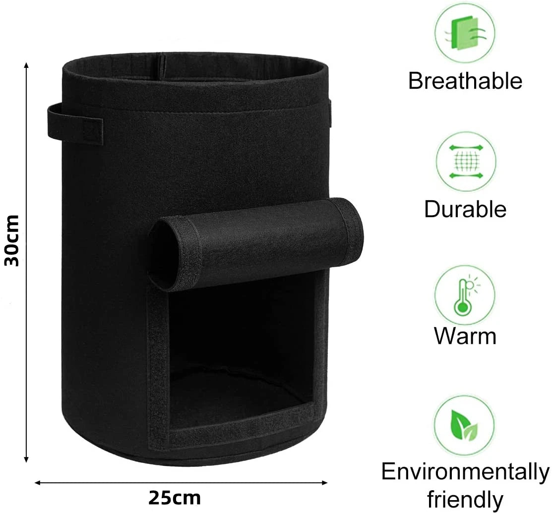 3 Size Felt Plant Grow Bags Nonwoven Fabric Vegetable Pots
