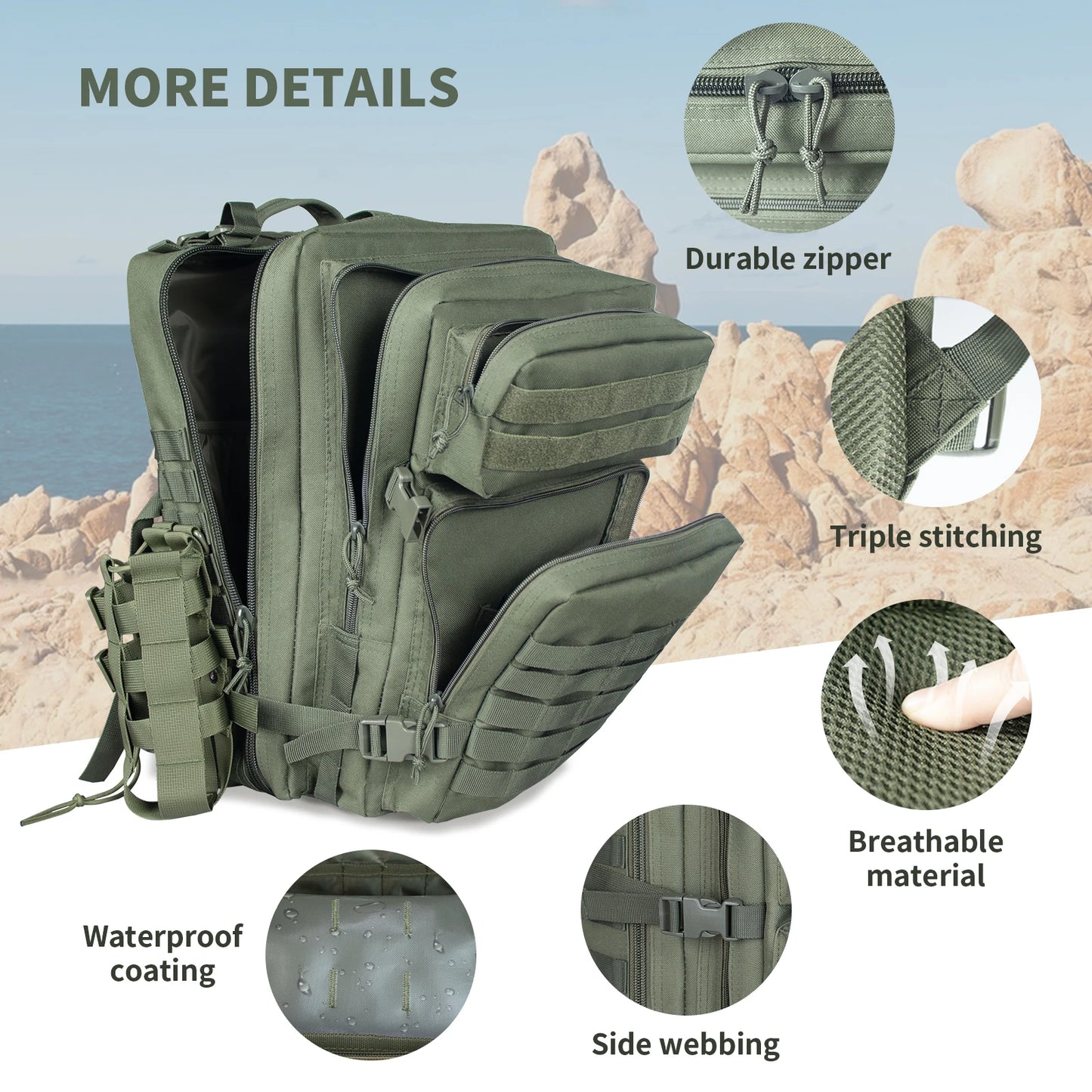 45L Waterproof Hunting Bags Rucksacks for Camping Hiking