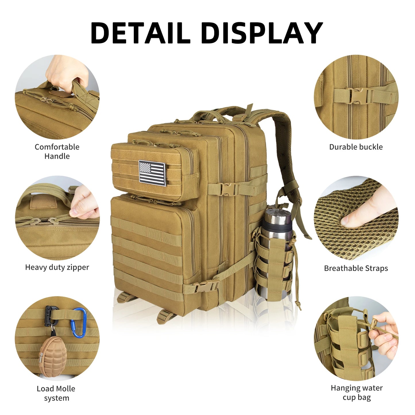 45L Waterproof Hunting Bags Rucksacks for Camping Hiking