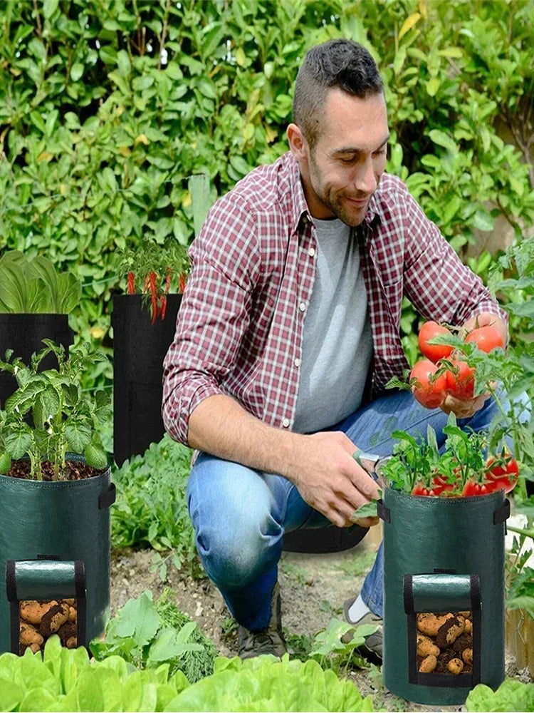 5PCs Garden Supplies Vegetable Plant Grow Bag Thicken PE Cloth