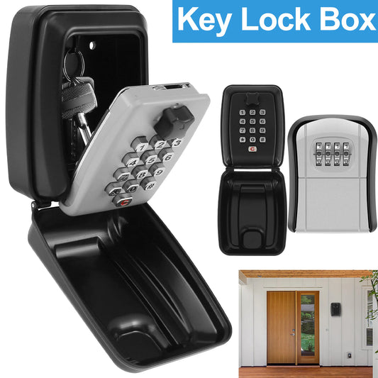 Key Lock Box Wall-Mount Secret Code Security Key Safe