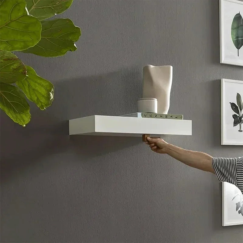 Hidden Flap Design Storage Shelf With Secret Compartment