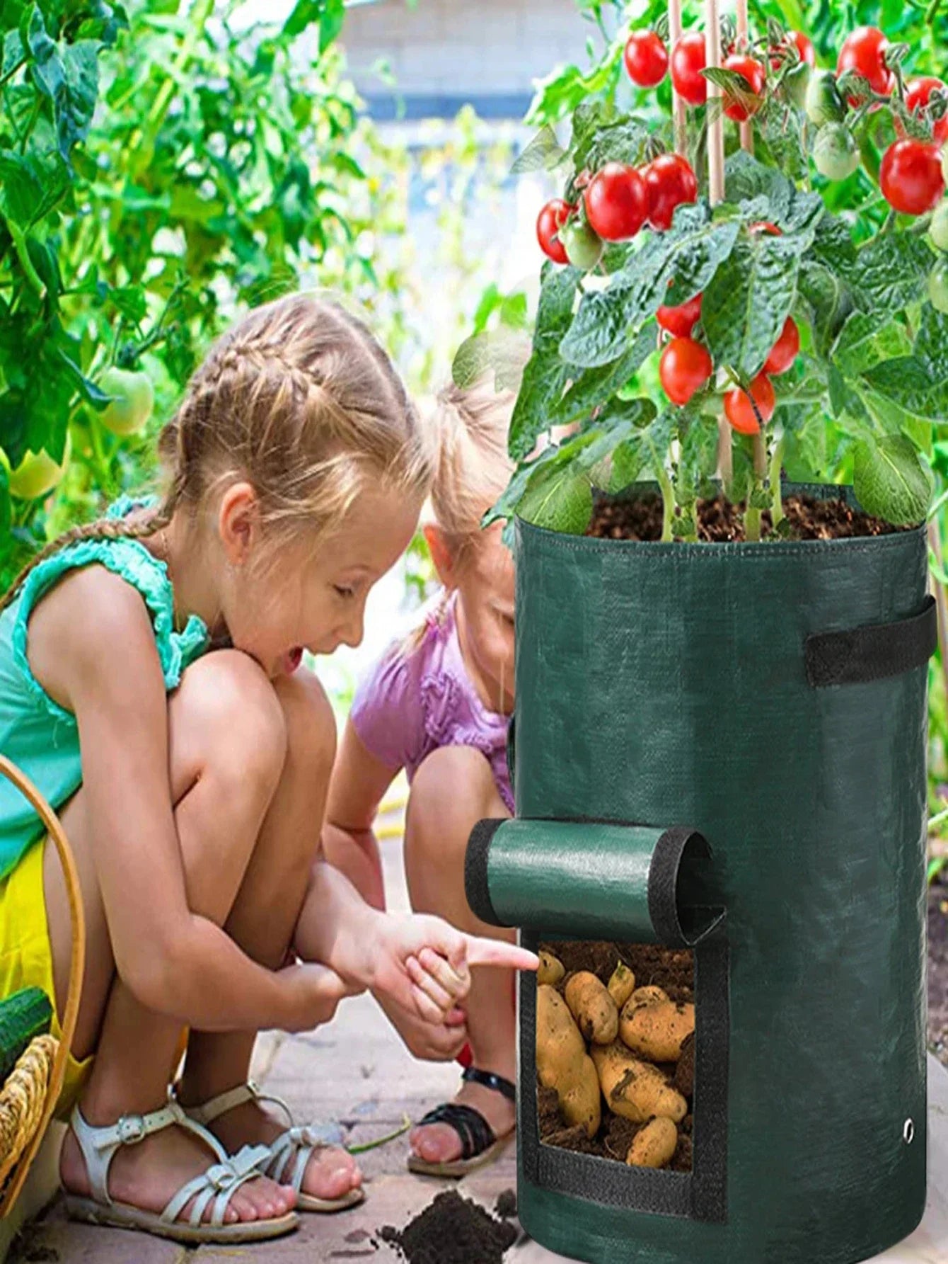 5PCs Garden Supplies Vegetable Plant Grow Bag Thicken PE Cloth