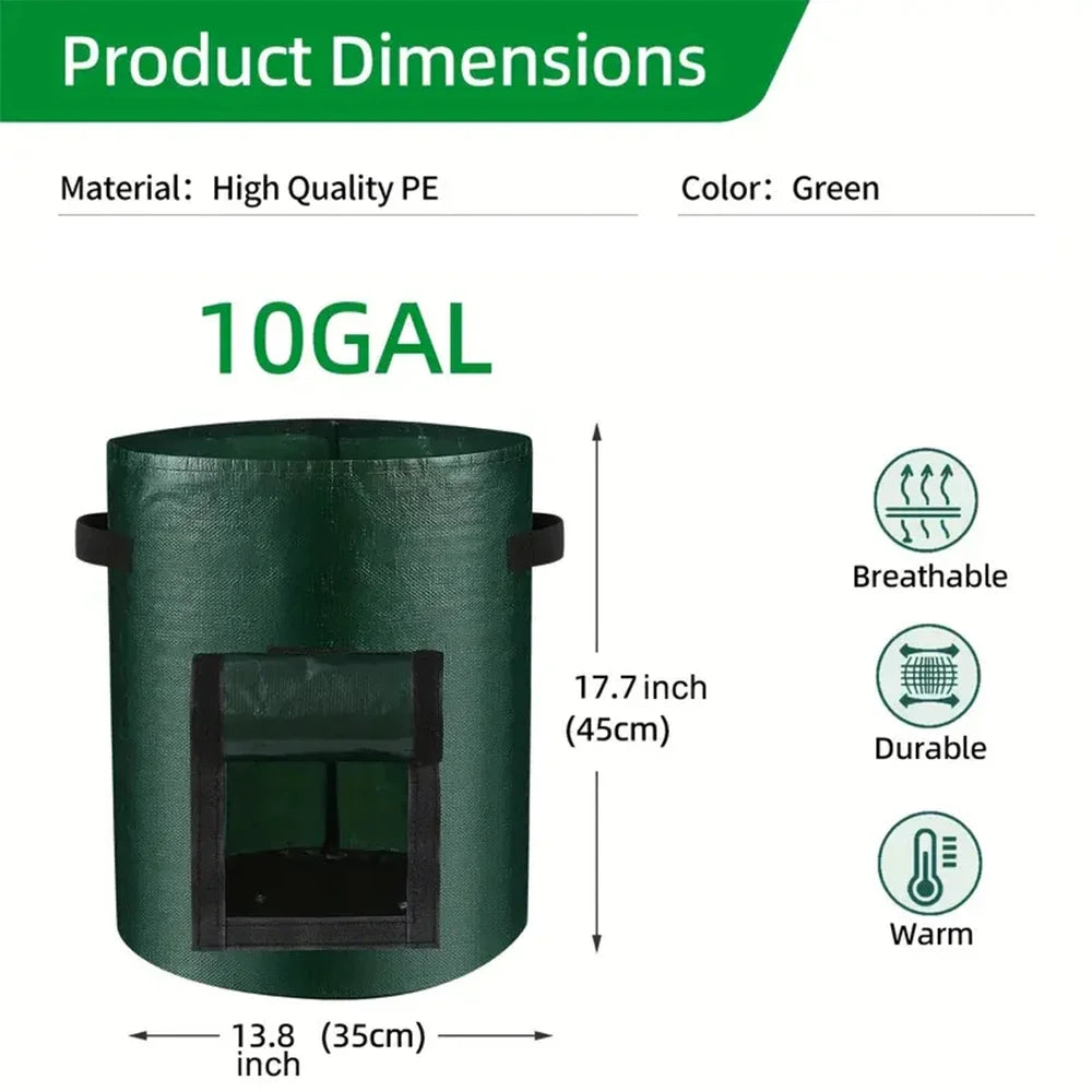 5PCs Garden Supplies Vegetable Plant Grow Bag Thicken PE Cloth