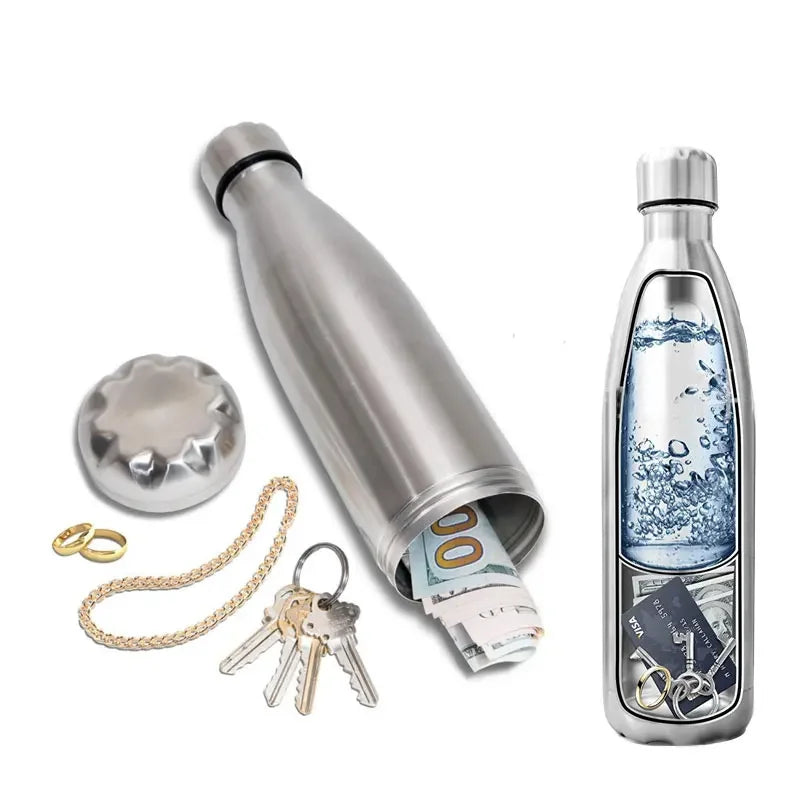 750ml Diversion Water Bottle with Secret Stash and Key Ring