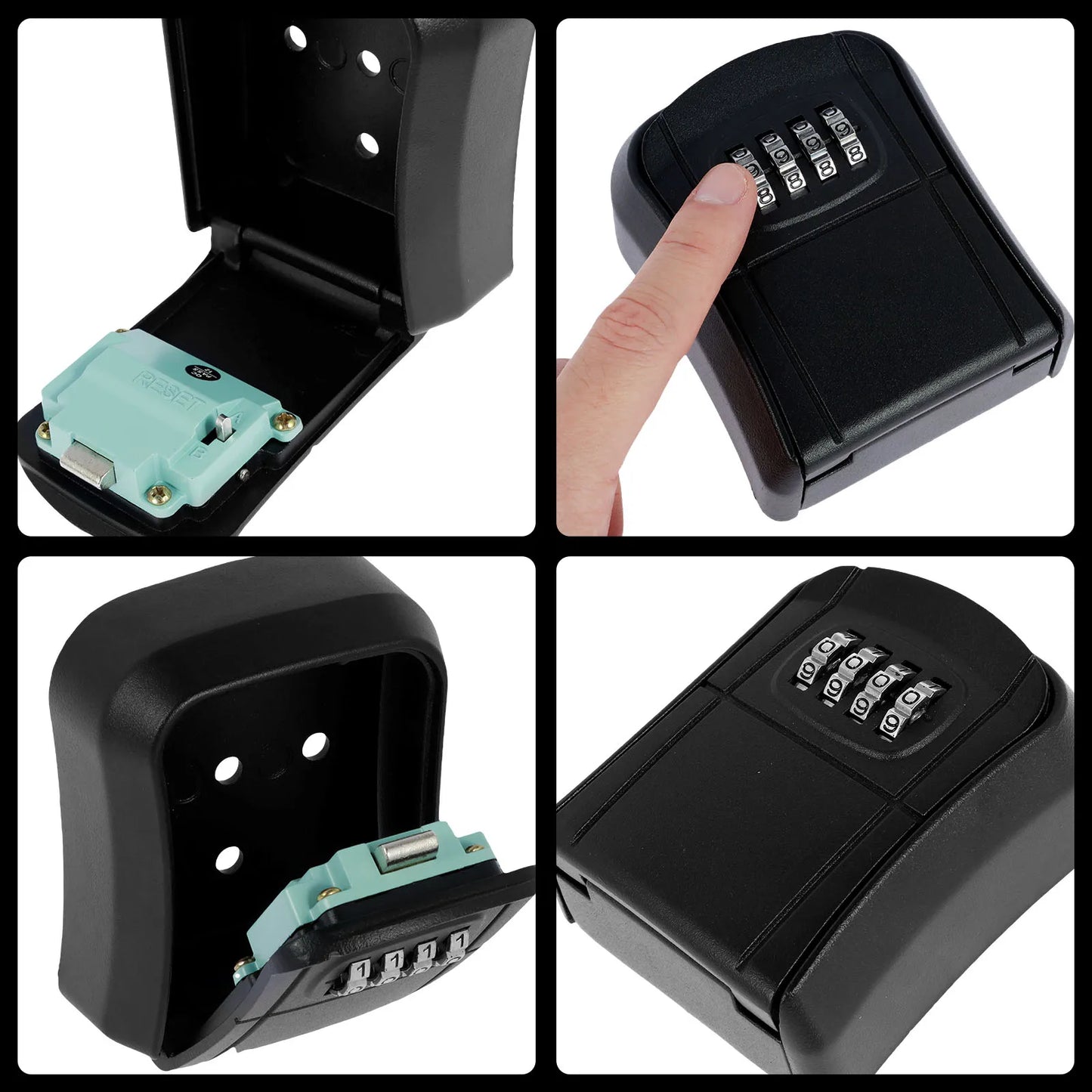 Key Lock Box Wall-Mount Secret Code Security Key Safe