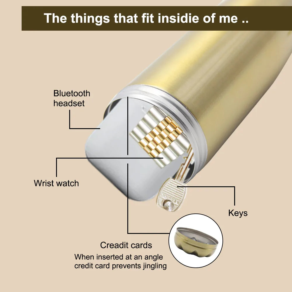 Stainless Steel Hidden Water Bottle Tumbler with Secret Compartment