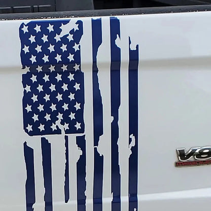Vertical Distressed American Flag Car Stickers Pickup Tailgate Decals Racing Accessories for FORD F150/DODGE RAM/GMC SIERRA