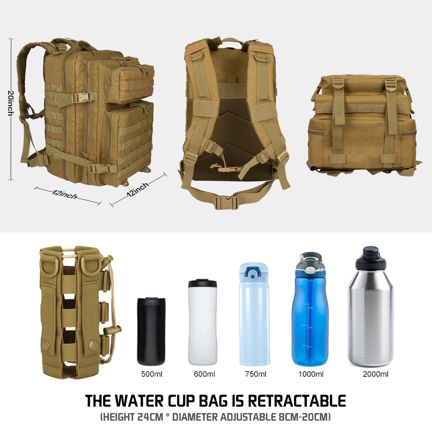 45L Waterproof Hunting Bags Rucksacks for Camping Hiking