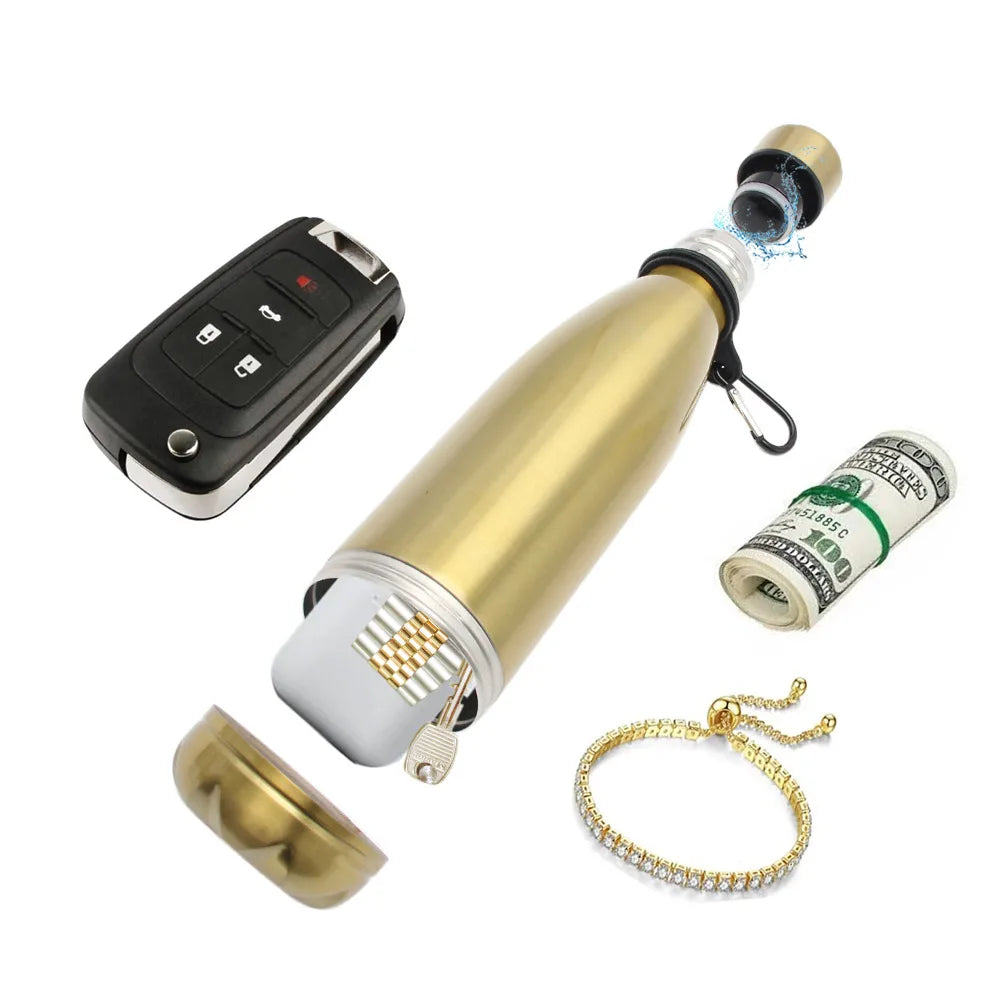 Stainless Steel Hidden Water Bottle Tumbler with Secret Compartment