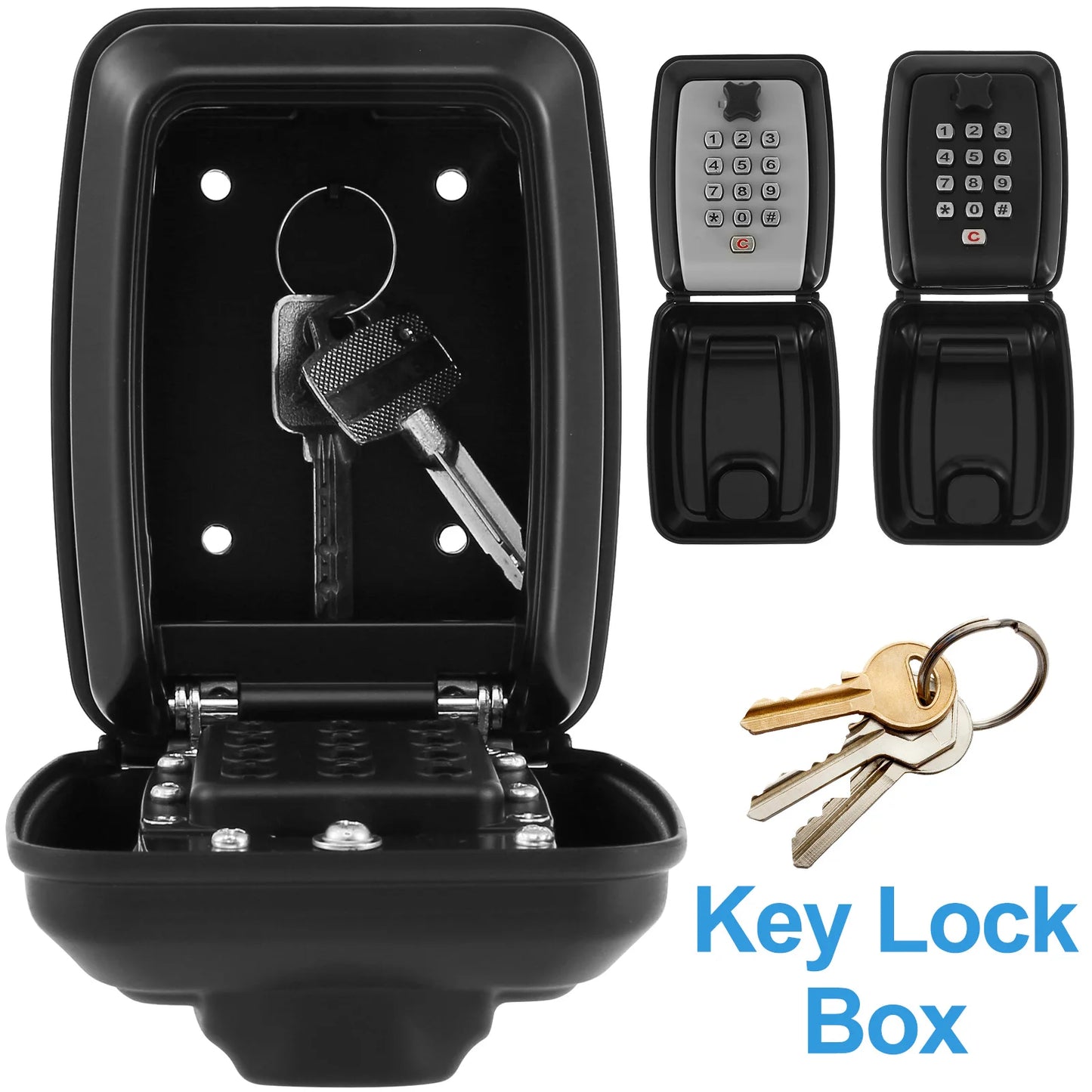 Key Lock Box Wall-Mount Secret Code Security Key Safe