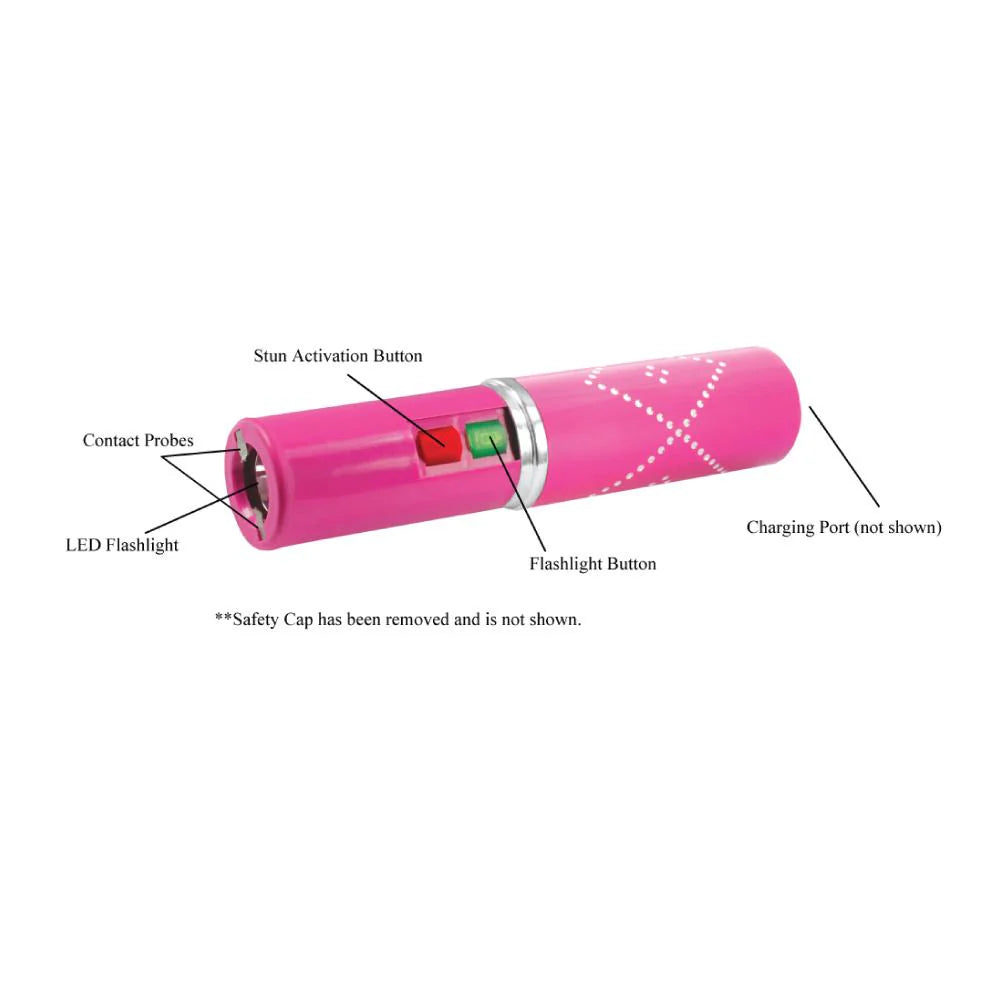 Perfume Protector 17000000 Volt Stun Gun Pink Rechargeable Personal Safety Device