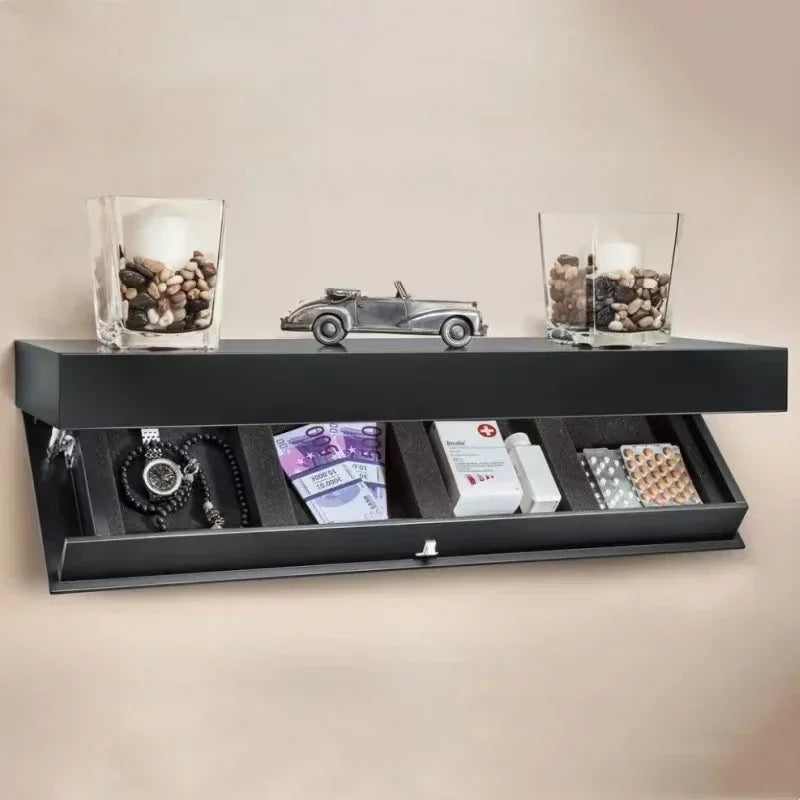 Hidden Flap Design Storage Shelf With Secret Compartment