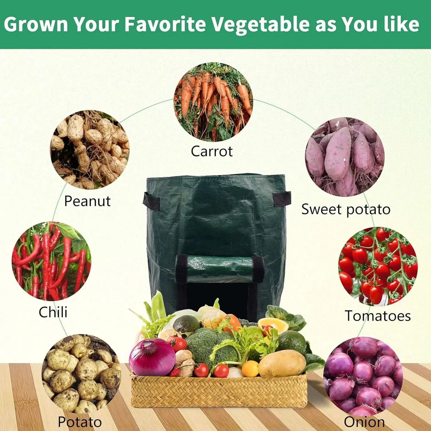 5/10 Gallon Felt Plant Grow Bags Nonwoven Fabric Garden