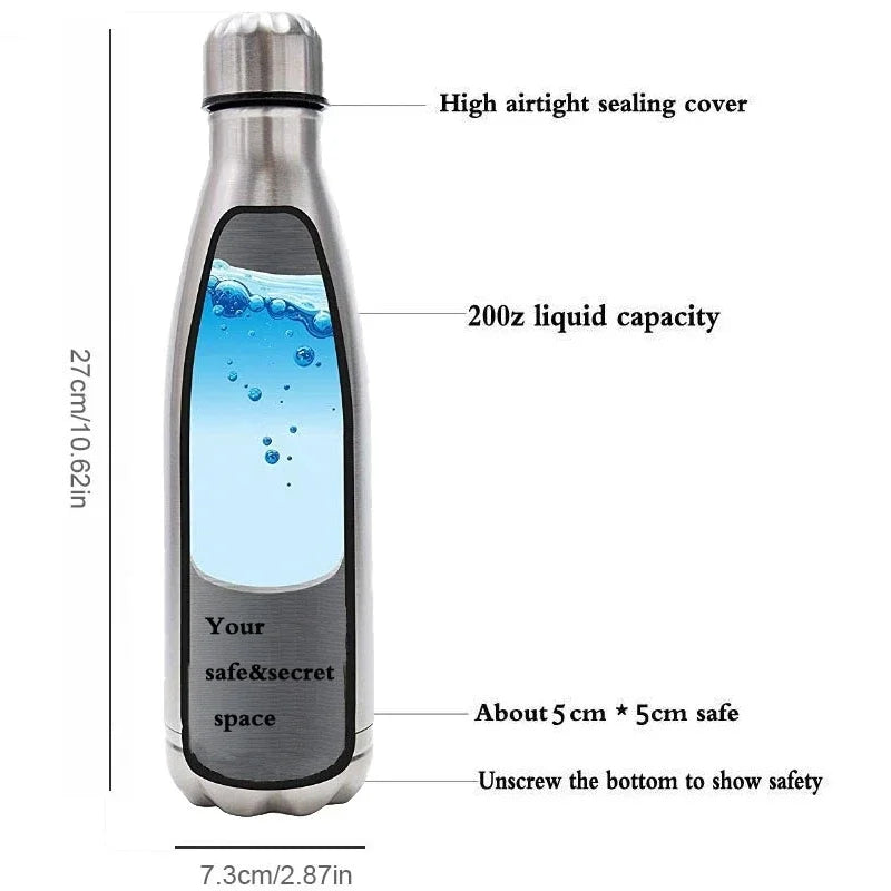 750ml Diversion Water Bottle with Secret Stash and Key Ring