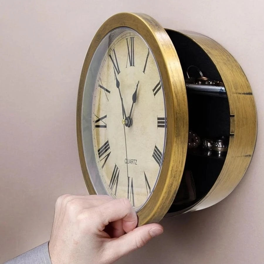 Wall Clock Safe Box Secret Stash Security Hidden Safe Lock