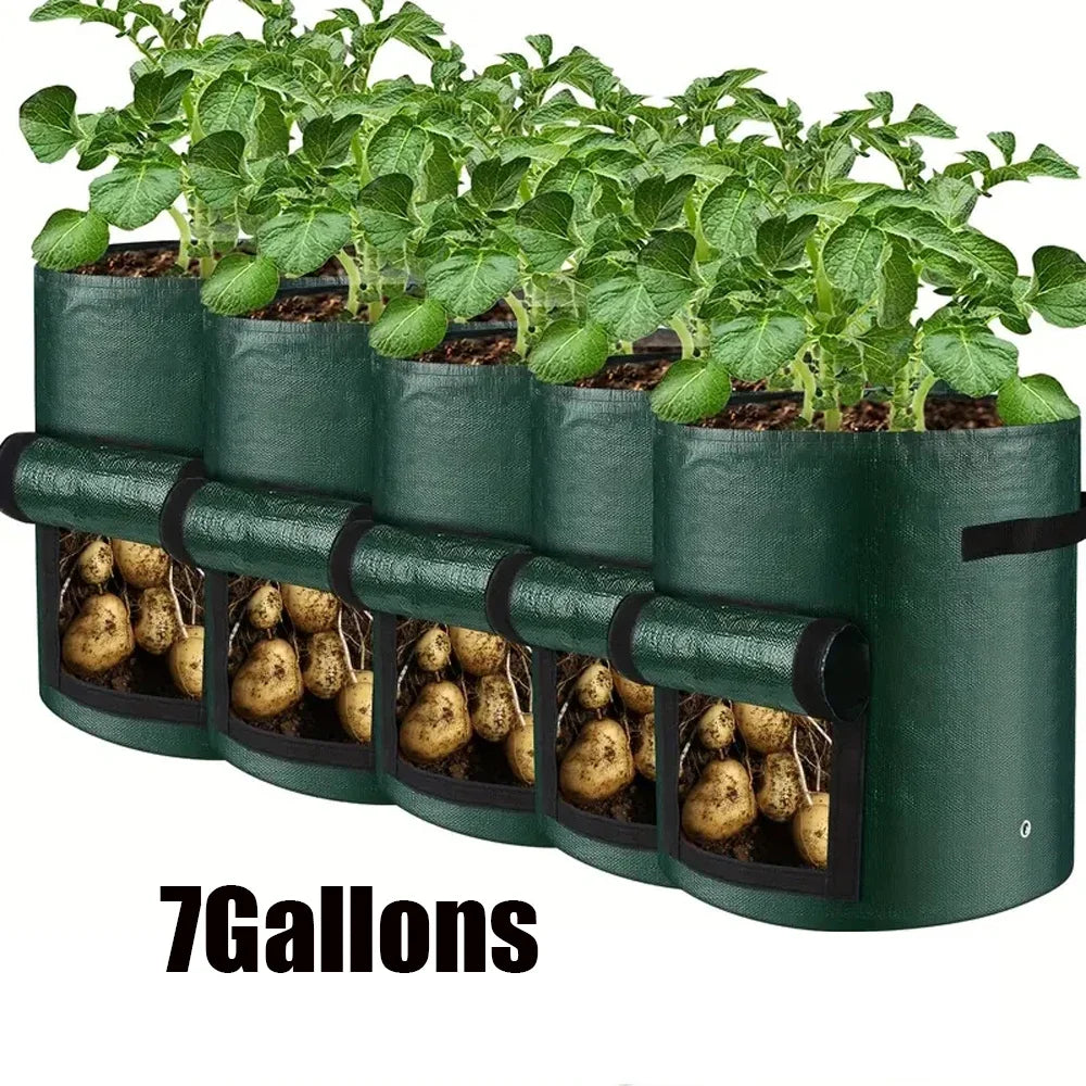 5PCs Garden Supplies Vegetable Plant Grow Bag Thicken PE Cloth