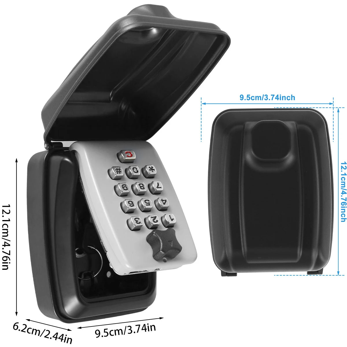 Key Lock Box Wall-Mount Secret Code Security Key Safe