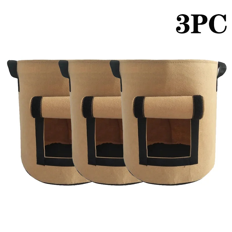 5/10 Gallon Felt Plant Grow Bags Nonwoven Fabric Garden